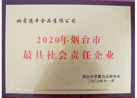 2020年煙臺市最具社會責(zé)任企業(yè)