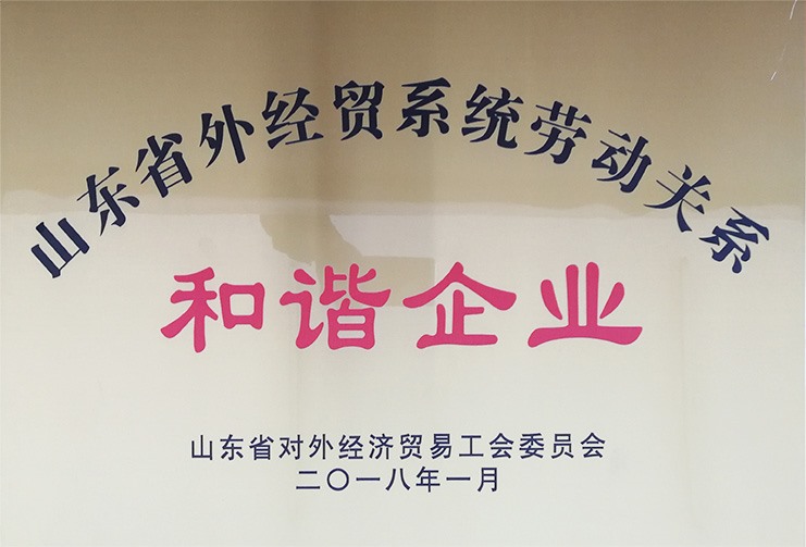 山東省外經(jīng)貿(mào)系統(tǒng)勞動關(guān)系和諧企業(yè)